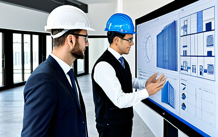 **
"A team of architects and engineers in a modern office, reviewing a Building Information Modeling (BIM) 3D model of a building on a large screen. Everyone is wearing professional attire and hard hats. The office is bright and filled with natural light. Safe for work, appropriate content, fully clothed, professional, perfect anatomy, correct proportions, natural pose, well-formed hands, proper finger count, natural body proportions, high quality rendering, detailed architectural plan."
**