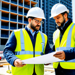 **

A professional civil engineer, fully clothed in appropriate attire, reviewing blueprints on a construction site in Milan, Italy. Background shows a modern building under construction with workers wearing safety helmets and vests. Safe for work, perfect anatomy, correct proportions, professional environment, family-friendly.

**