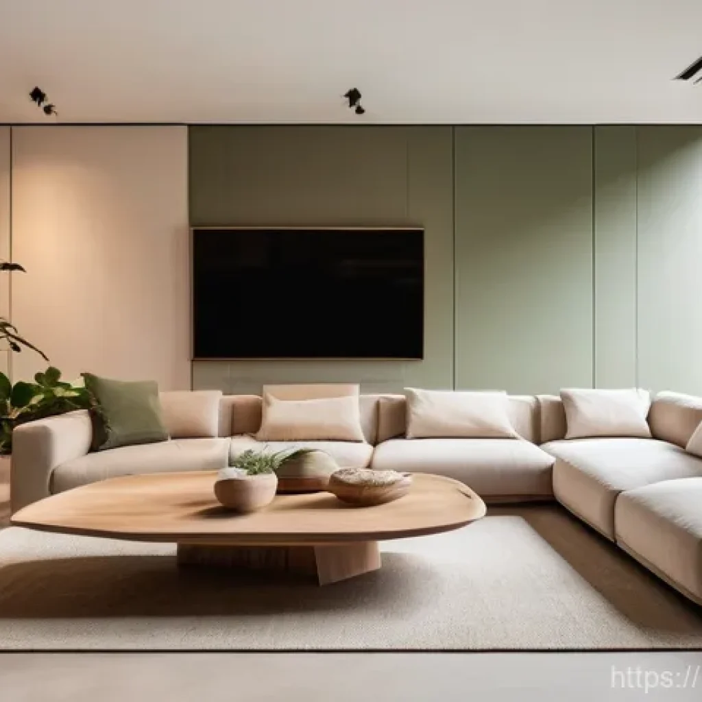 건축산업기사와 시공 과정의 품질 관리 - The space features wide, plush sofas upholstered in natural linen fabric, in a serene sand beige hue...