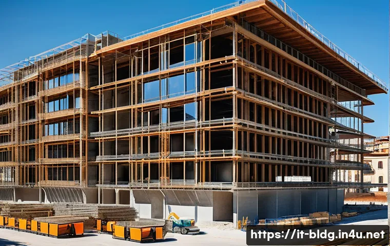 건축산업기사와 혁신적인 건축 사례 분석 - A modern Italian construction site featuring advanced digital technology integration, showcasing eng...